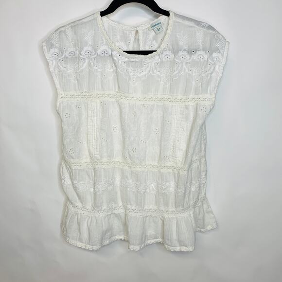 Sundance Cream Lace Blosue Eyelet Sz Small - Picture 1 of 4